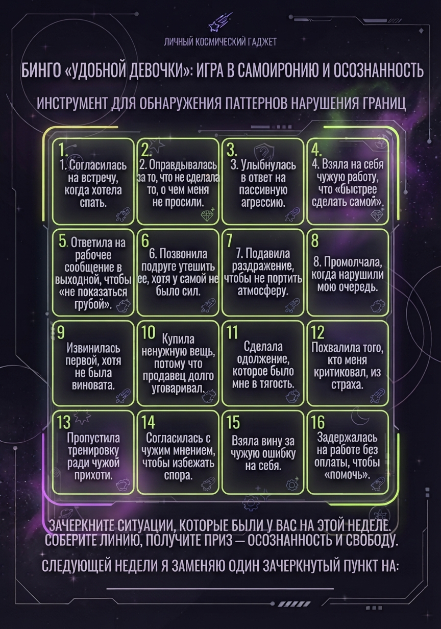 Бинго «Удобной девочки»