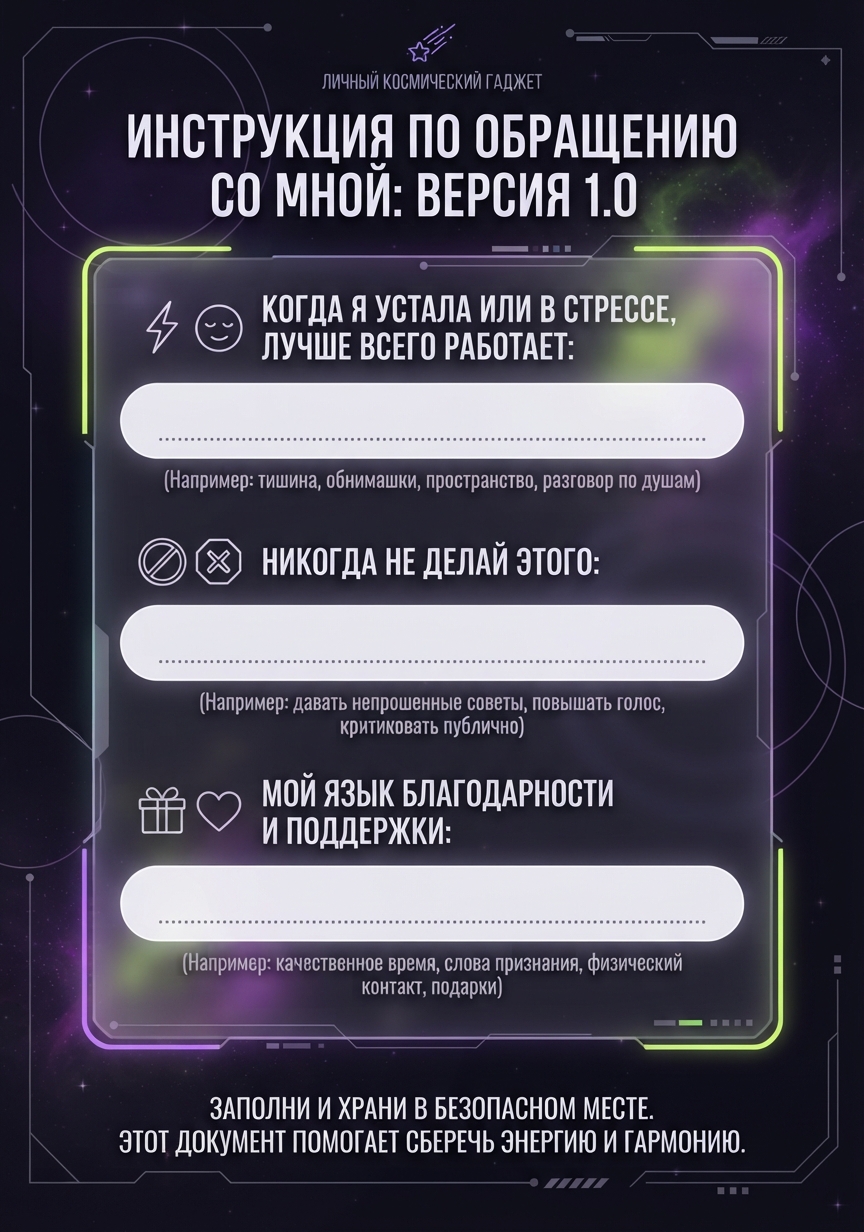 Инструкция по обращению со мной